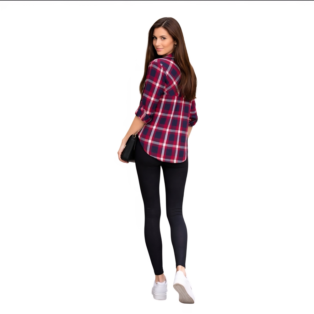 Zara Red and Blue Plaid Shirt - Picture 3 of 6